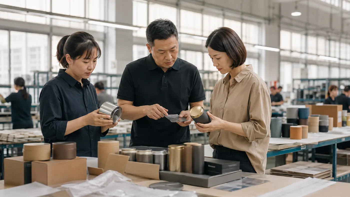 Contrôle de produits et de packaging dans une usine en Chine